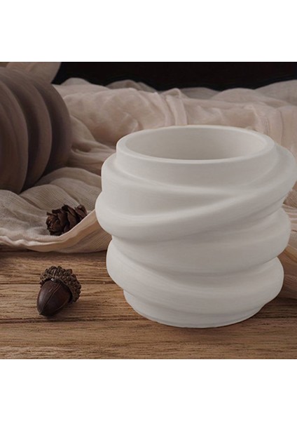 Beyaz Renk Dalgalı Minimal Dekor Kutu