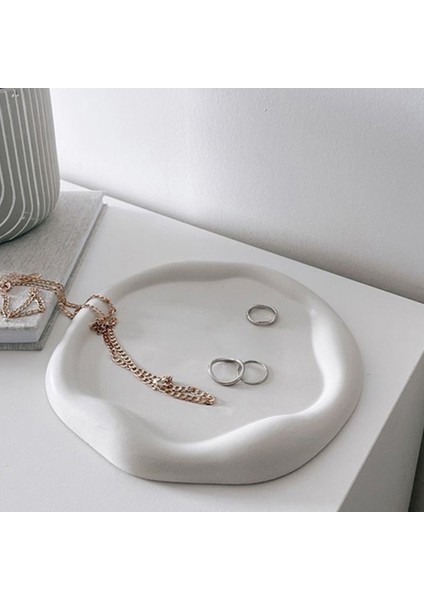 Pinterest Yuvarlak Beyaz Ev Dekor Sunum Takı Tabağı modelleri