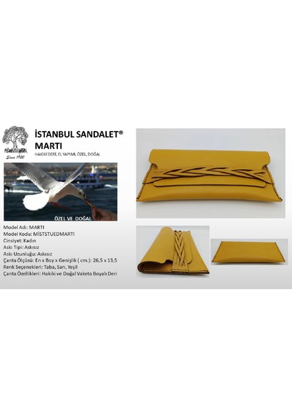 Clutch Çanta Doğal Deri El Yapımı Portföy Abiye Kadın Çantası Istanbul Sandalet indirimleri
