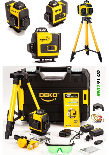Otomatik Hizalama 16 Köşe 360° Yeşil Lazer Çizgi Hizalama Terazi Çantalı Tripod Ayak Hediye Full Set fiyatları