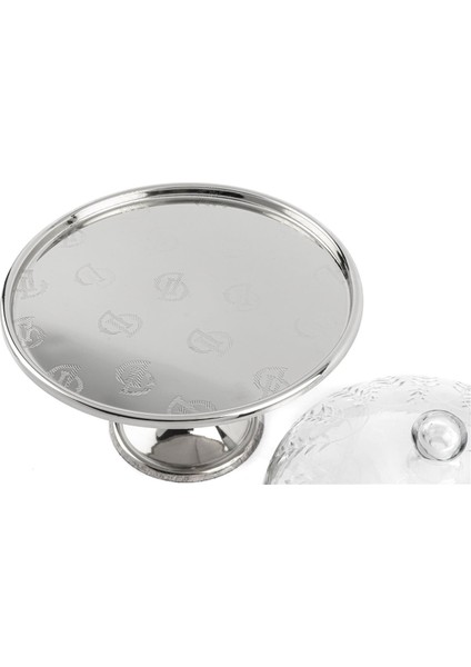 Darly Gümüş Cam Kapaklı Metal Kek Standı 26X27 cm fiyatları