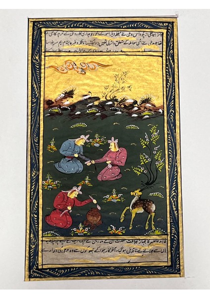 Asillerin Yemek Hazırlığı Adlı El Yapımı Minyatür Resim 20,5 x 12 cm