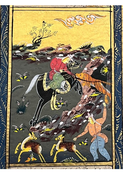 Kadim Ormanın Avcıları Adlı El Yapımı Minyatür Resim 20,5 x 12 cm fiyatları