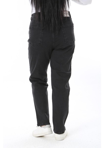 Kadın Büyük Beden Siyah Yüksek Bel 5 Cepli Likralı Kot Pantolon 65N38446 indirimleri