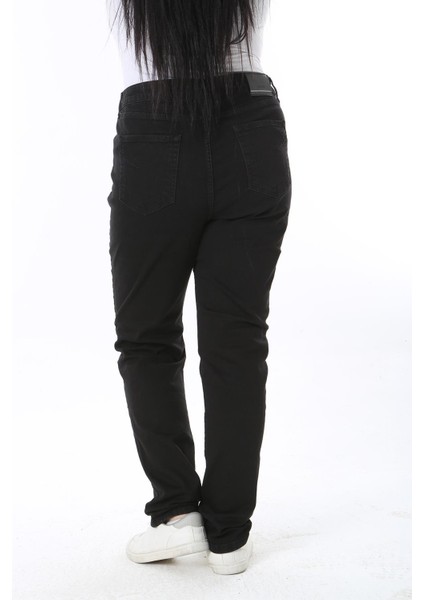 Kadın Büyük Beden Siyah Yüksek Bel 5 Cepli Likralı Kot Pantolon 65N38442 modelleri