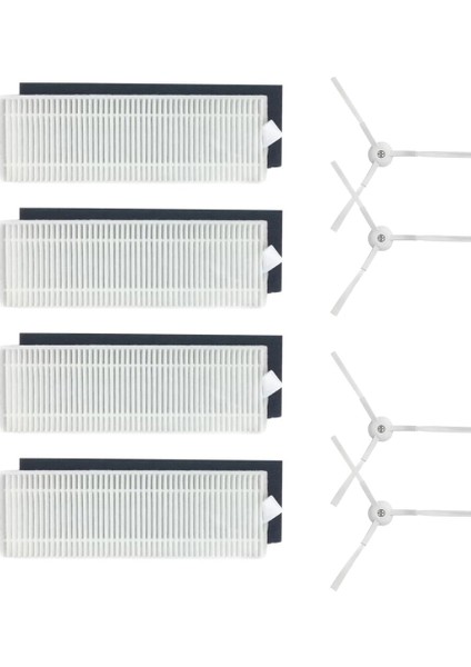 Viomi V3 Max Uyumlu Yedek Hepa Filtre Yan Fırça -8 Parça