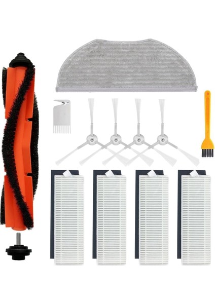 Viomi V3 Max Uyumlu Yedek Fırça Filtre Mop Seti-12 Parça