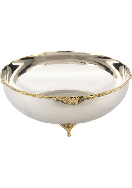 Gold Ayaklı Gümüş Kase 26X11 cm