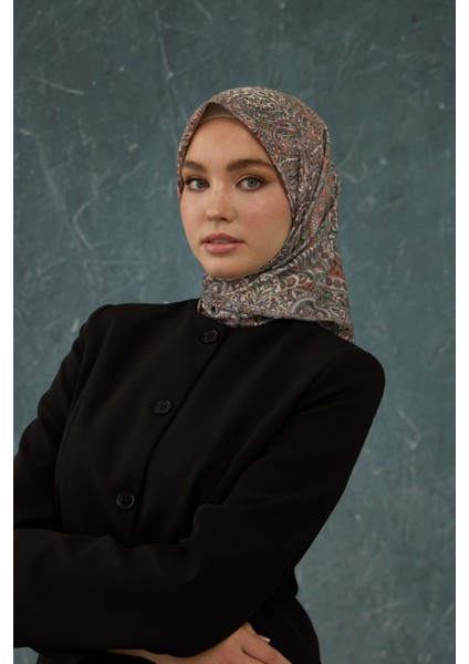 Ipekhan Soft Pamuk Etro Desen Eşarp 1224-02 Açık Kiremit