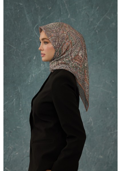 Ipekhan Soft Pamuk Etro Desen Eşarp 1224-02 Açık Kiremit