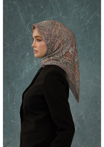 Ipekhan Soft Pamuk Etro Desen Eşarp 1224-02 Açık Kiremit