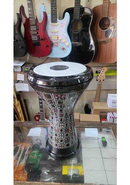 Profesyonel Çiçek Desenli Işlemeli Mısır Darbuka Büyük Boy fiyatları