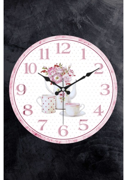 Dekoratif Plastik Cam Bombeli Mutfak Duvar Saati 25 cm