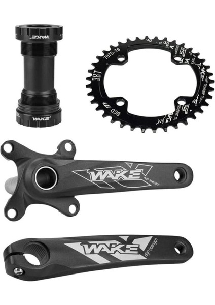 Wake Alüminyum Bisiklet Tek Vites/dişli Aynakol Seti 170MM 32T Hollowtech Göbek Dahil