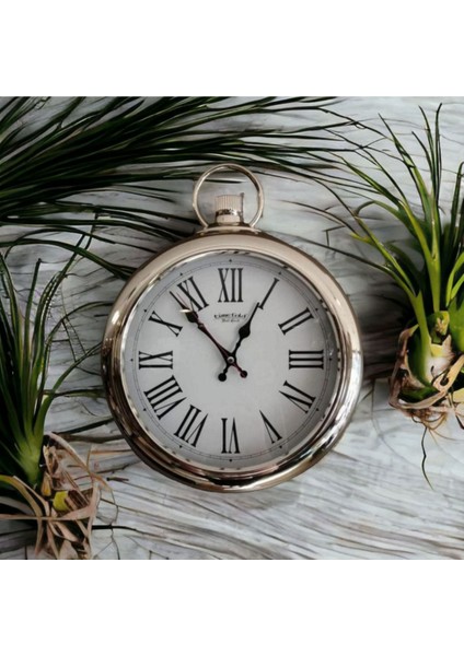 Gümüş Plastik Çerçeveli Salon Ofis Mutfak Duvar Saati 33 cm fırsatları