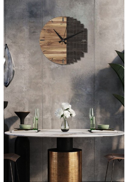 Ahşap Dekoratif Duvar Saati, 60CM, Ahşap Modern Duvar Saati, Salon Duvar Saati, Mutfak Duvar Saati modelleri