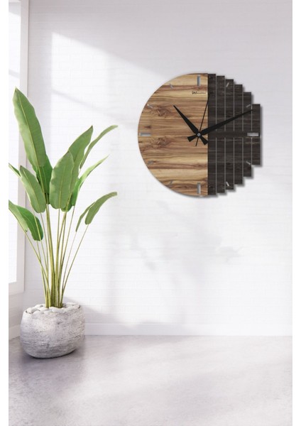 Ahşap Dekoratif Duvar Saati, 60CM, Ahşap Modern Duvar Saati, Salon Duvar Saati, Mutfak Duvar Saati fırsatları