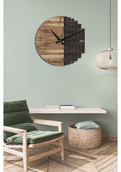 Ahşap Dekoratif Duvar Saati, 60CM, Ahşap Modern Duvar Saati, Salon Duvar Saati, Mutfak Duvar Saati indirimleri