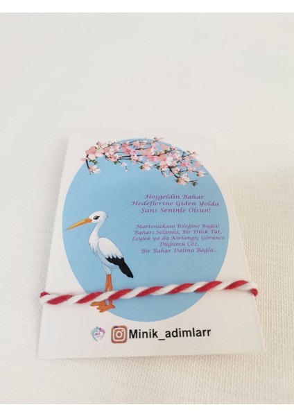 Marteniçka Kırmızı Beyaz Şans Bilekliği Dilek Bilekliği Mart Ipi Kırmızı Ip