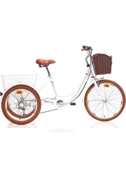 Carraro Caravan Katlanır Şehir Bisikleti 24 Jant 6 Vites Altın Beyaz Siyah Kahverengi