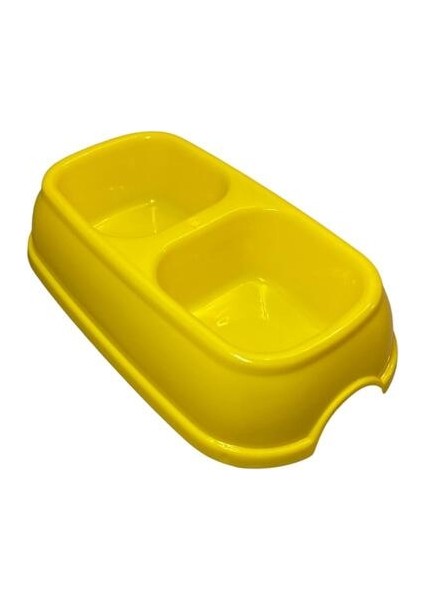 Çift Hazneli Plastik Kedi ve Köpek, Mama ve Su Kabı ** 2 Adet (Büyük Boy)