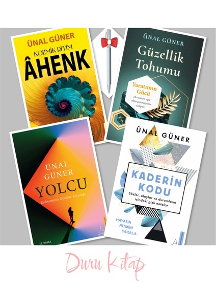 Ünal Güner 4 Kitap (Ahenk - Güzellik Tohumu - Yolcu - Kaderin Kodu), Caprice B112 Kalem Hediye
