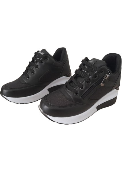 Kadın Simli Içten Gizli Topuklu Şık Siyah Spor Ayakkababı indirimleri