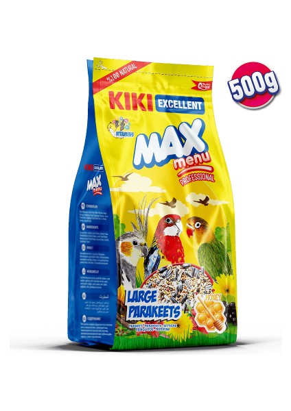 Kuş Max Menü Large Parakets Büyük Pareket Yemi 500gr