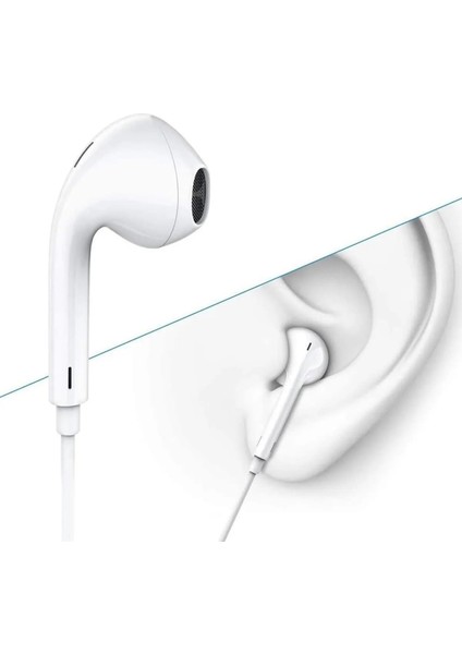 Mikrofonlu Kulaklık Samsung S24 - S24 Fe - S24 Ultra - S24+ Plus Uyumlu Type-C Beyaz modelleri