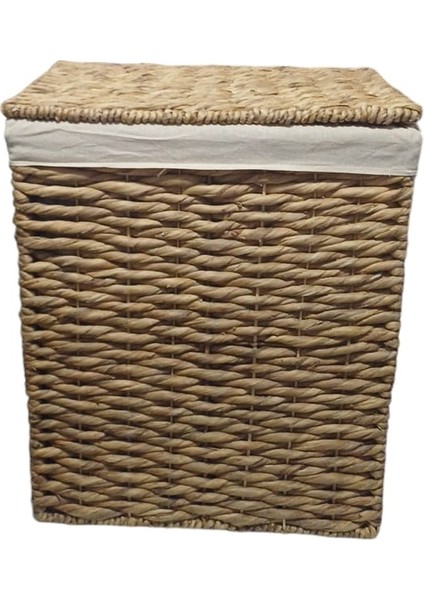 Hasır Kapaklı Bezli Çamaşır Sepeti 37X29X52 cm 11064
