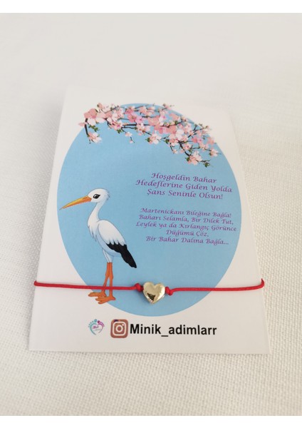 50 Adet Marteniçka Kalp Figürlü Kırmızı Şans Bilekliği Dilek Bilekliği Mart Ipi Kırmızı Ip