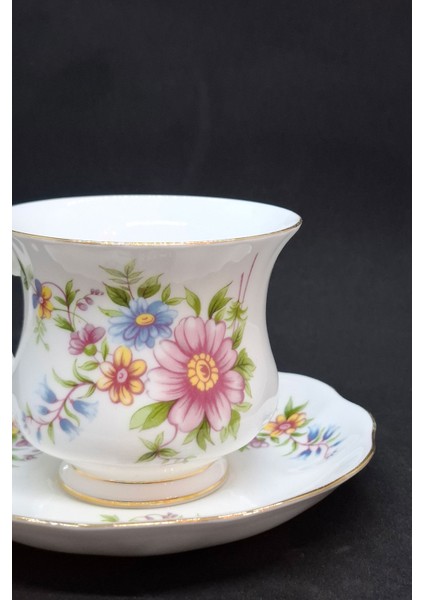 Royal Canterbury Royal Ascot Mavi Kadife Vintage Duble Kahve Fincanı 2 Parça 180 ml fiyatları