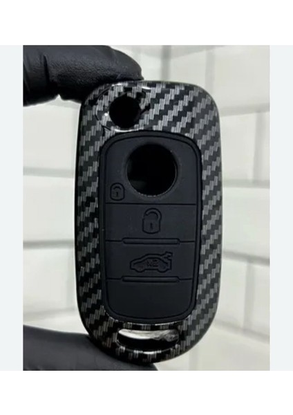 Fiat Egea 500X Sustalı Karbon Anahtar Koruma Kılıfı ve Tuş Koruması
