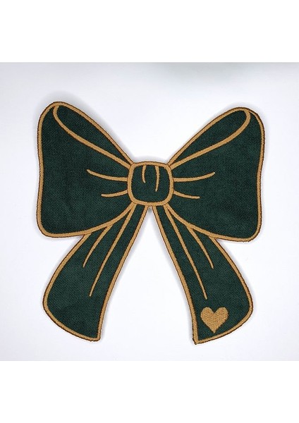 Kurdele Şeklinde Gold Nakışlı Yeşil Kumaş Kokteyl Peçetesi 1 Adet