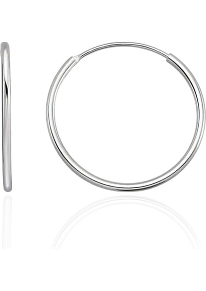 925 Ayar Gümüş 14 mm Halka Küpe ST254