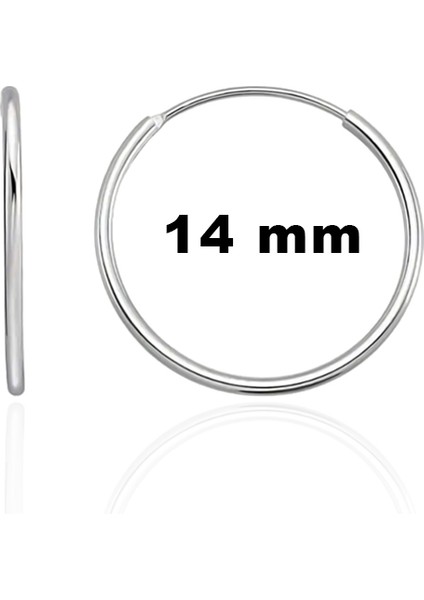 925 Ayar Gümüş 14 mm Halka Küpe ST254