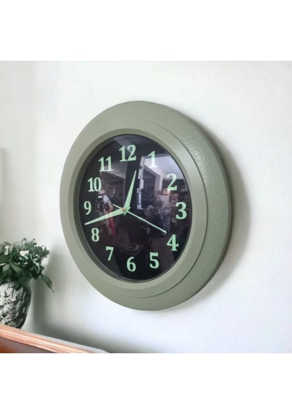 Fosforlu Gece Parlayan Salon Mutfak Ofis Duvar Saati 35 cm Plastik indirimleri