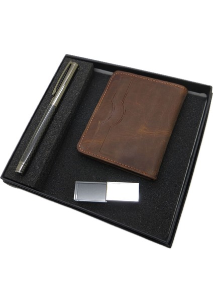 D310 İsme Özel Set - Deri Kartlık + 32GB Kristal USB Bellek + Kalem Seti | İsme Özel Hediyelik Set fiyatları