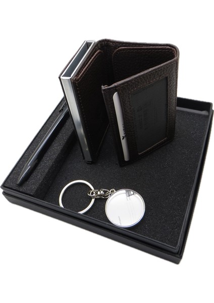 D327 İsme Özel Set - Deri Kartlık + Anahtarlık + Kalem Seti | İsme Özel Hediyelik Set fiyatları