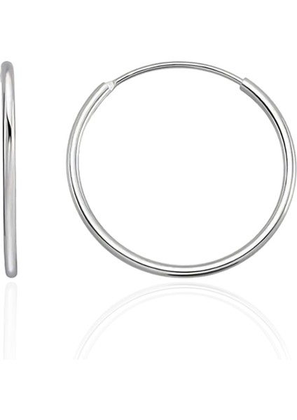 Gümüş 21 mm Halka Küpe 925 Ayar ST256