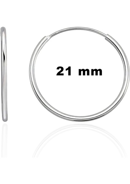 Gümüş 21 mm Halka Küpe 925 Ayar ST256 fiyatları