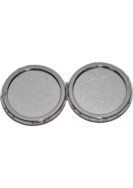 Sevgiliye Mini Cep Çanta Makyaj Aynası Kapaklı Taş İşlemeli Büyüteçli Yuvarlak Ayna indirimleri