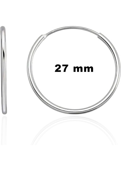 925 Ayar Gümüş 27 mm Halka Küpe ST257