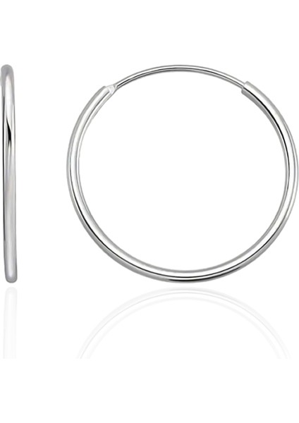 Gümüş 37 mm Halka Küpe 925 Ayar ST258