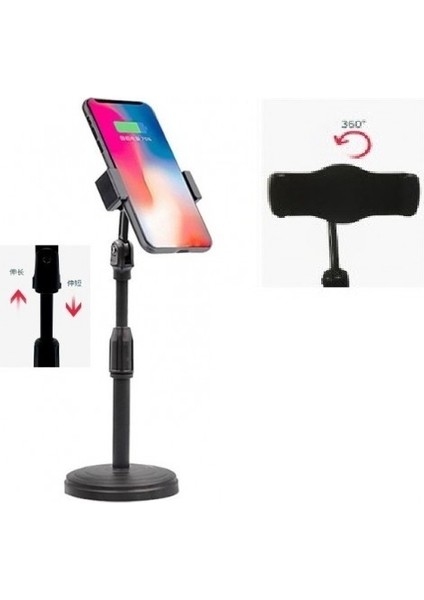 Teleskobik Masaüstü Telefon Tutucu 360 Derece Hareketli fırsatları