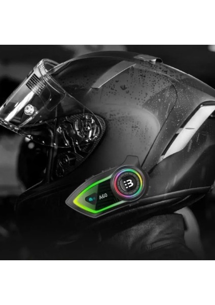 Kask Intercom Kulaklık Su Geçirmez Motorcu Kaskı Kulaklığı Bluetooth Rgb Işıklı Fm Radyo