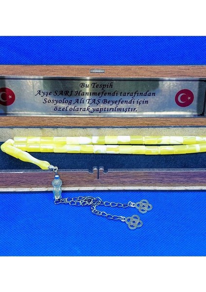 Hareli Kapsül Kesim Sarı Beyrut Alpaka Püskül Tespih