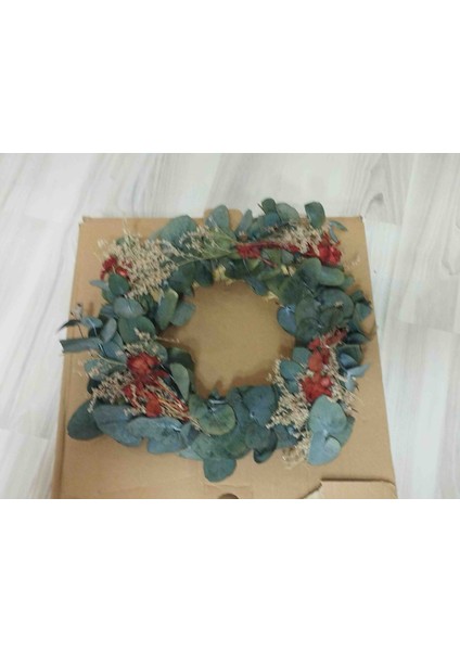 Okaliptus Yaprakları Doğal Çelenk Kapı Vb Süsü 26 cm