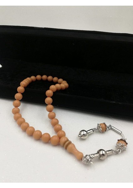 Krem Küre Kesim Bilek Boy Alpaka Püskül Kehribar Tespih fırsatları