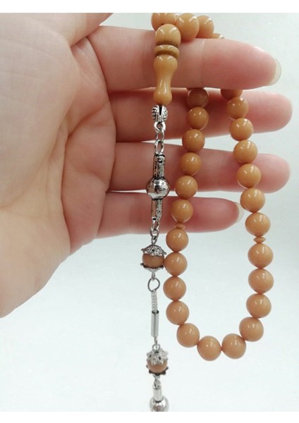 Krem Küre Kesim Bilek Boy Alpaka Püskül Kehribar Tespih indirimleri